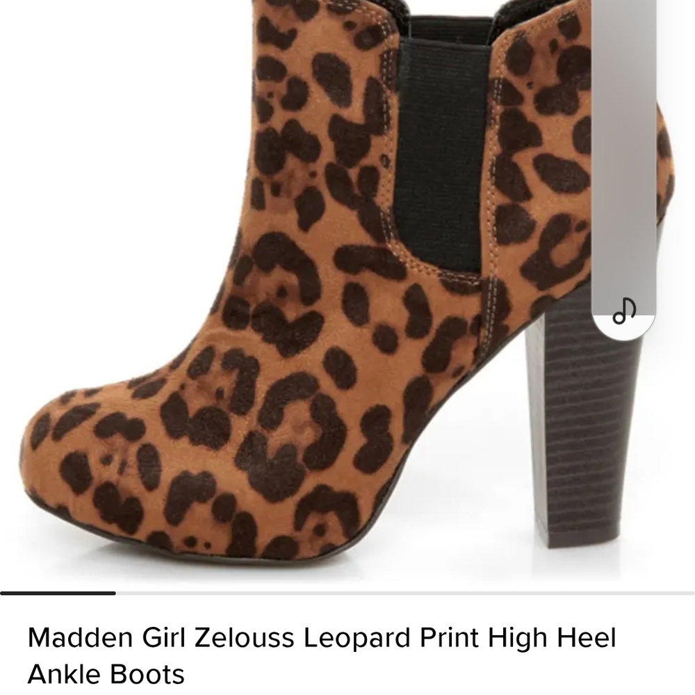 Madden Girl Leopard Print High Heel Ankle Boots